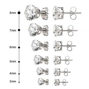 Stainless Steel Cubic Zirconia Earrings